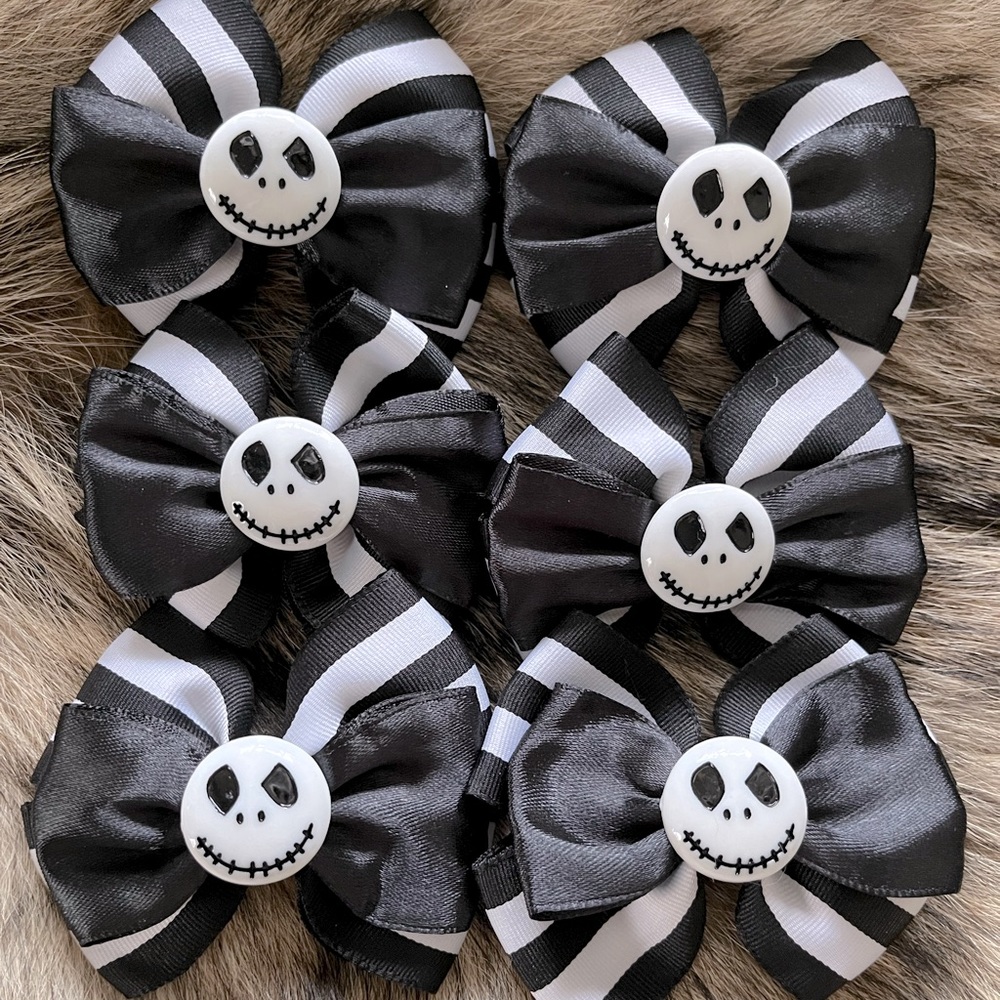 6 Jack Skellington Hair Bows